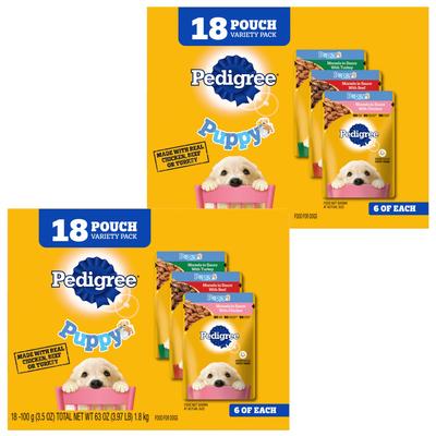 Puppy Variety Pack Wet Dog Food, 3.5-oz pouch, pack of 18
