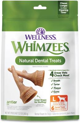 by Wellness Occupy Antler Dental Chews Natural Grain-Free Dental Dog Treats, Large, 6 count