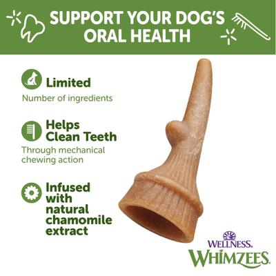 by Wellness Occupy Antler Dental Chews Natural Grain-Free Dental Dog Treats, Large, 6 count