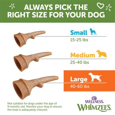 by Wellness Occupy Antler Dental Chews Natural Grain-Free Dental Dog Treats, Large, 6 count