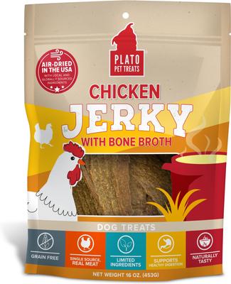 Chicken Jerky with Bone Broth Dog Treat, 7-oz bag