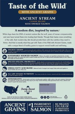 Bundle: Taste of the Wild Ancient Stream with Ancient Grains Dry Food + Pacific Stream Grain-Free Canned Dog Food