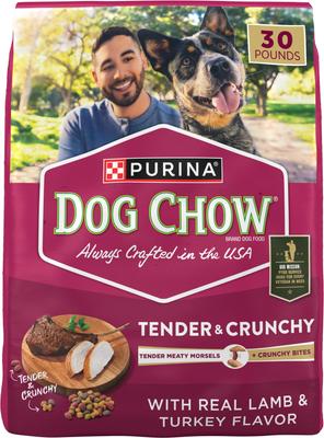 Purina Dog Chow Tender & Crunchy Adult Real Lamb & Turkey Flavor Dry Dog Food, 30-lb bag
