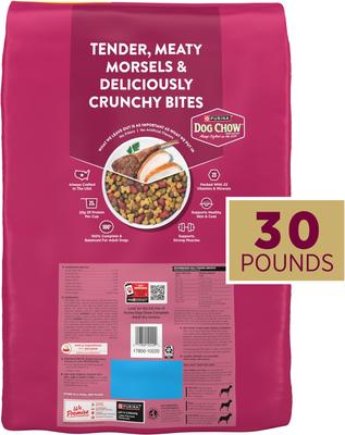 Purina Dog Chow Tender & Crunchy Adult Real Lamb & Turkey Flavor Dry Dog Food, 30-lb bag