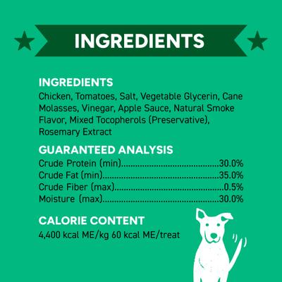 Premios para perros con cecina sin cereales, estilo Kansas City, con pollo a la barbacoa, bolsa de 283 g