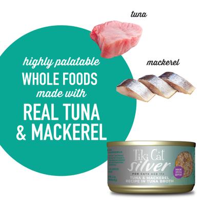 Silver Tuna & Mackerel Grain-Free Wet Cat Food, 2.4-oz, case of 12