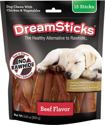 Bundle: Variety Pack - DreamBone DreamSticks Chicken Chews Dog Treats, Beef & Bacon & Cheese Flavors