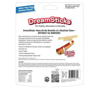 Bundle: Variety Pack - DreamBone DreamSticks Chicken Chews Dog Treats, Beef & Bacon & Cheese Flavors
