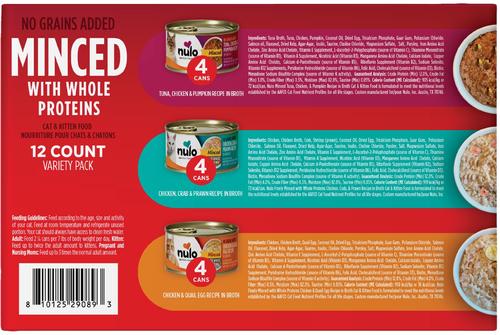 Chicken, Tuna & Pumpkin with Whole Meat Variety Pack Minced Wet Cat Food, 2.8-oz can, case of 12