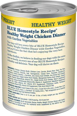 Bundle: Blue Buffalo Life Protection Formula Healthy Weight Chicken & Brown Rice Dry Food + Homestyle Recipe Healthy Weight Chicken Dinner Garden Vegetables & Brown Rice Canned Dog Food