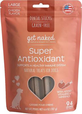Super Antioxidant Grain-Free Dental Stick Dog Treats, Large, 36 count