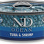 N&D Ocean Tuna & Shrimp Grain-Free Wet Cat Food, 2.46-oz can, case of 6