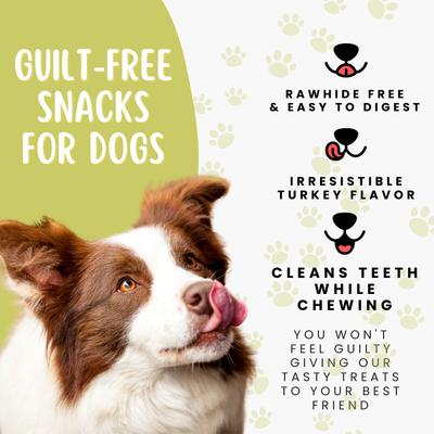 All Natural Turkey Flavored Tendons Dog Chews, 8-oz bag