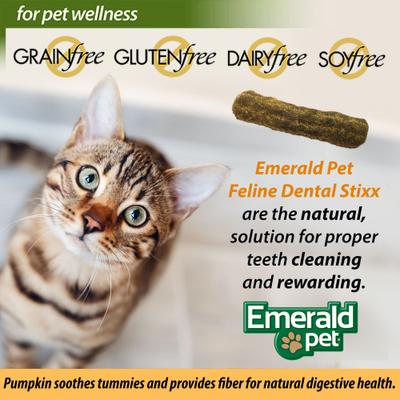 Golosinas dentales para gatos Feline Dental Stixx con pollo y calabaza, sin cereales, bolsa de 3.6 oz