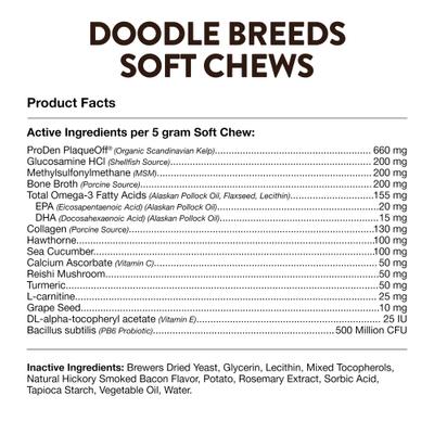 NaturVet, Breed Specific Doodle Breeds, suplemento integral para perros tipo Doodle, 50 masticables