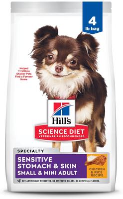 Adult Sensitive Stomach & Sensitive Skin Small Breed & Mini Breed Chicken Recipe Dry Dog Food, 4-lb bag
