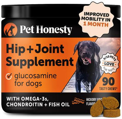 Hip + Joint Health Bacon Flavor Soft Chews Glucosamine, Chondroitin Supplement for Dogs, 90 count
