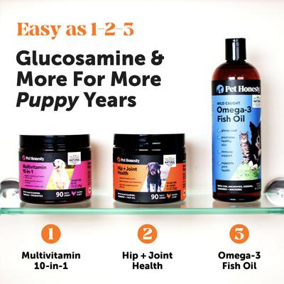 Hip + Joint Health Bacon Flavor Soft Chews Glucosamine, Chondroitin Supplement for Dogs, 90 count