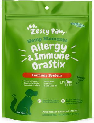 Hemp Elements Aller-Immune OraStix Peppermint Flavored Dog Dental Chews, 25-oz bag