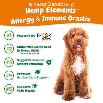 Hemp Elements Aller-Immune OraStix Peppermint Flavored Dog Dental Chews, 25-oz bag