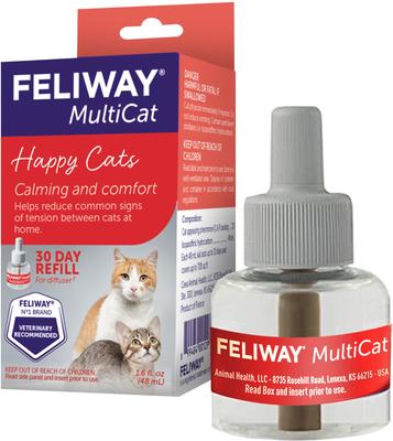 Bundle: Feliway MultiCat Calming Diffuser Refill for Cats, 1 count + World's Best Multi-Cat Unscented Clumping Corn Litter
