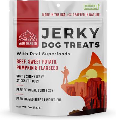 Beef, Sweet Potato, Pumpkin & Flaxseed with Real Superfoods Jerky Dog Treats, 8-oz bag