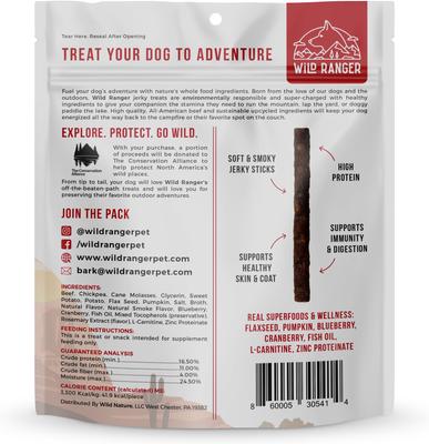Beef, Sweet Potato, Pumpkin & Flaxseed with Real Superfoods Jerky Dog Treats, 8-oz bag