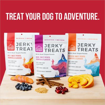 Beef, Sweet Potato, Pumpkin & Flaxseed with Real Superfoods Jerky Dog Treats, 8-oz bag