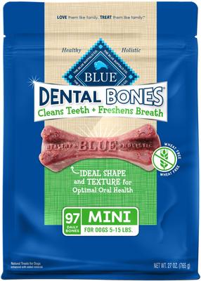 Dental Bones Mini All Natural Rawhide-Free Dental Dog Treats, 44 count