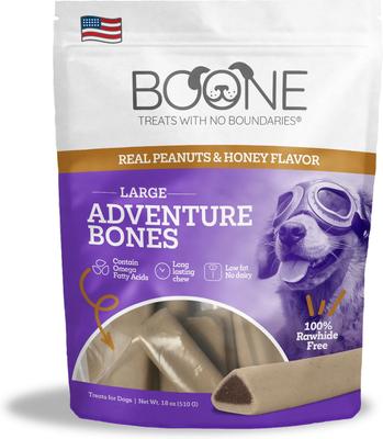 Big Adventure Bones Peanut Butter & Honey Dog Chew Treats, 18-oz bag