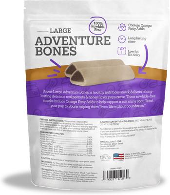 Big Adventure Bones Peanut Butter & Honey Dog Chew Treats, 18-oz bag
