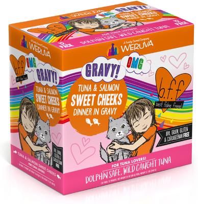 Bundle: BFF Tuna & Salmon Sweet Cheeks Dinner in Gravy + Tuna & Duck Devour Me Dinner in Gravy Wet Cat Food Pouches