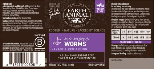 Apothecary No More Worms Herbal Liquid Digestive Supplement for Dogs & Cats, 2-fl oz bottle
