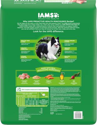 Paquete: Iams MiniChunks Small Kibble + Alimento seco para perros de razas grandes con pollo real