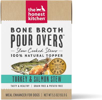 Bundle: The Honest Kitchen Bone Broth POUR OVERS Turkey & Salmon Stew + Beef Stew Wet Dog Food Topper