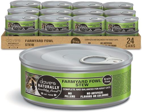 Naturally Healthy Farmyard Fowl Chicken & Duck Recipe Grain-Free Canned Wet Cat Food, 5.5-oz can, case of 24