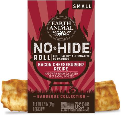 No-Hide Small Roll Long Lasting Natural Rawhide Alternative Barbeque Bacon Cheeseburger Recipe Dog Chew Treat