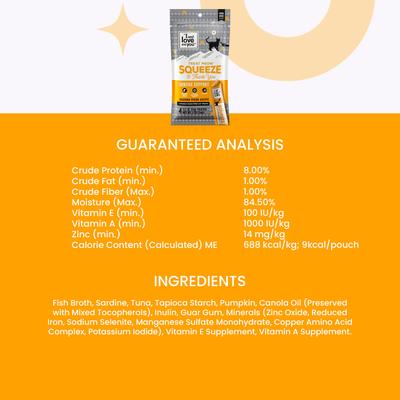 Treat Meow Immune Support Seafood Puree - Golosinas para lamer para gatos, bolsa de 0.5 oz, caja de 96