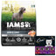 Bundle: Iams Advanced Health Skin & Coat Chicken & Salmon Recipe Dry Food + Cesar Classic Loaf in Sauce Adult Beef Recipe, Filet Mignon, Grilled Chicken, & Porterhouse Steak Flavors Variety Pack Wet Dog Food