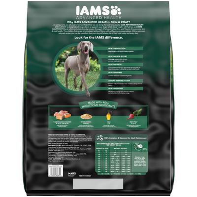 Bundle: Iams Advanced Health Skin & Coat Chicken & Salmon Recipe Dry Food + Cesar Classic Loaf in Sauce Adult Beef Recipe, Filet Mignon, Grilled Chicken, & Porterhouse Steak Flavors Variety Pack Wet Dog Food
