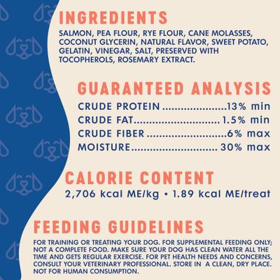 Barkery Salmon Recipe Soft Chew Training Bites Dog Treats, 16-oz bag