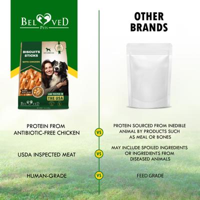 Dried Snacks Biscuit Sticks Chicken Human Grade Rawhide-Free & Grain-Free Natural Dog Chews, 10.6-oz bag