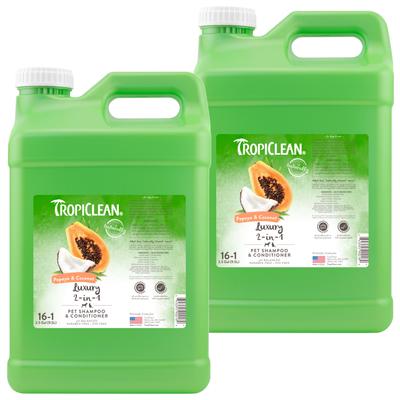 Luxury 2-in-1 Papaya & Coconut Dog Shampoo & Conditioner, 2.5-gal bottle, bundle of 2