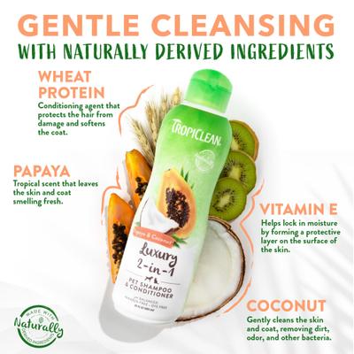 Luxury 2-in-1 Papaya & Coconut Dog Shampoo & Conditioner, 2.5-gal bottle, bundle of 2