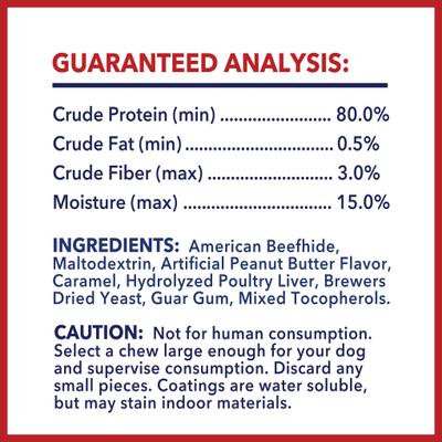 Beefhide 5-inch Chip Rolls Peanut Butter Flavored Dog Hard Chews, 20 count