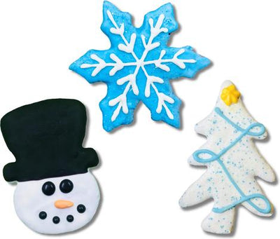 Galletas crujientes surtidas de mantequilla de maní y miel Winter Wonder Paws para perros, 18 unidades