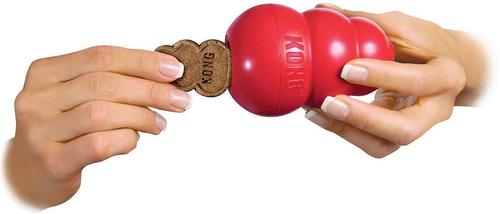 Bundle: KONG Classic Dog Toy, Large + KONG Stuff'N Peanut Butter Snacks Large Dog Treats, 11-oz