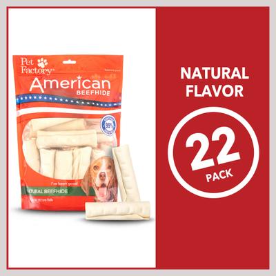 Beefhide Rolls 4 to 4.5-inch Natural Flavored Dog Hard Chews, 22 count