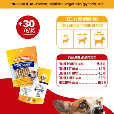 Beefhide Twist Chicken Jerky Dog Treats, 36-oz bag
