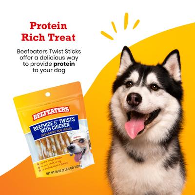 Beefhide Twist Chicken Jerky Dog Treats, 36-oz bag